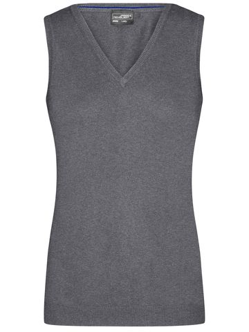 Ladies' V-Neck Gilet - GREHE - grey heather