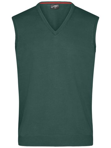 Men's V-Neck Pullunder - FO - forest green