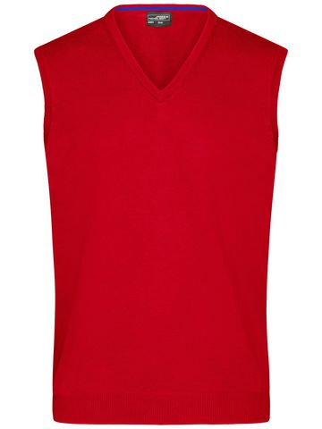 Men's V-Neck Pullunder - RD - Red