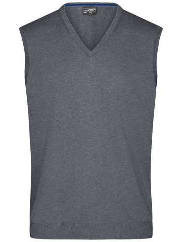 Men's V-Neck Pullunder - GREHE - grey heather