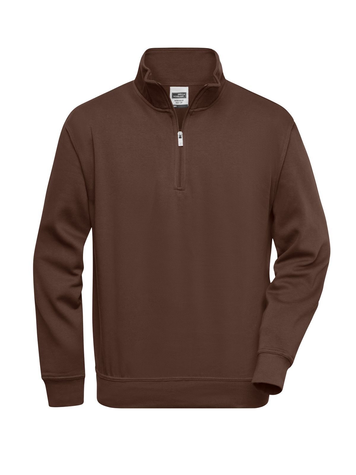 Workwear Half Zip Sweat - BR- BROWN