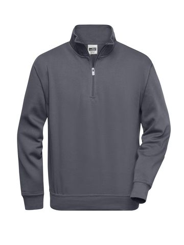Workwear Half Zip Sweat - Red - Carbon