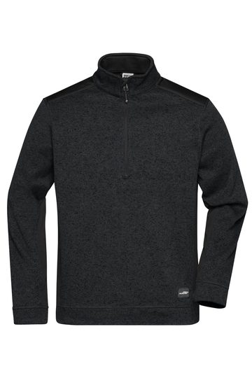 Men's Knitted Workwear Fleece Half-Zip - BLBL - Black - Black