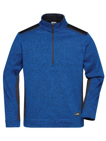 Men's Knitted Workwear Fleece Half-Zip - RYMNY - ROYAL MELANGE -NAVY