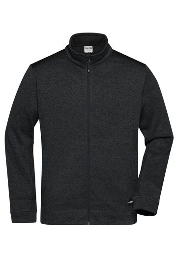 Men's Knitted Workwear Fleece Jacket - BLBL - Black - Black