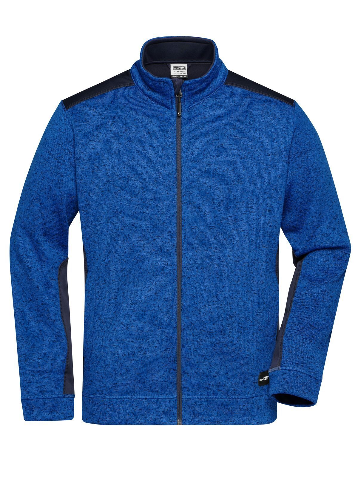 Men´s Knitted Workwear Fleece Jacket -STRONG- - RYMNY - ROYAL MELANGE -NAVY