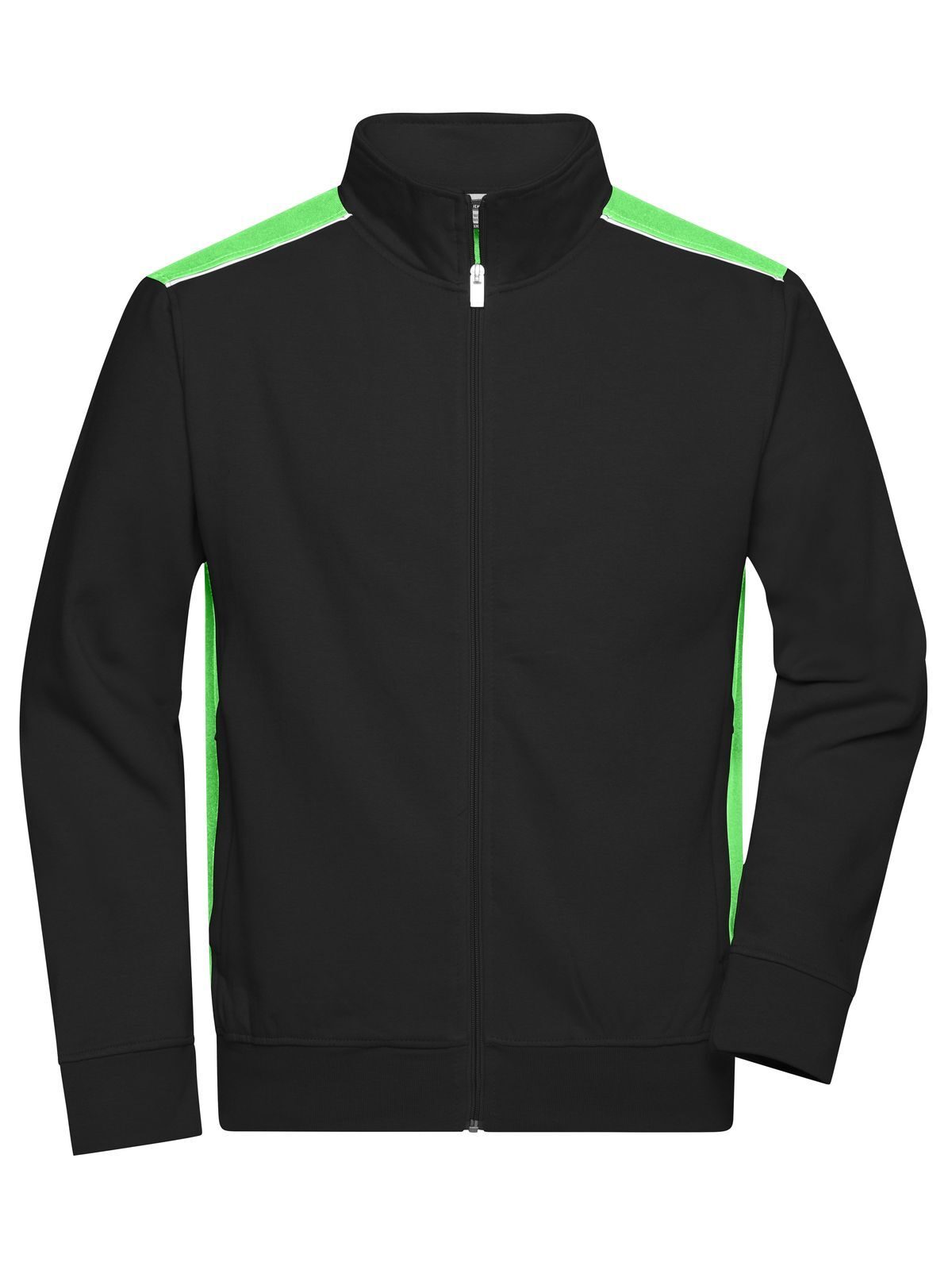 Men´s Workwear Sweat Jacket - COLOR - - BLLIM - BLACK-LIME- GREEN