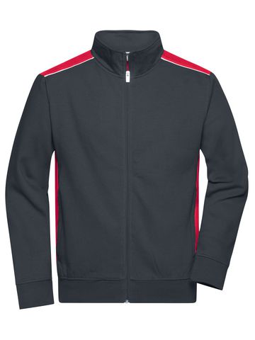 Men's Workwear Sweat Jacket-Level 2 - CBRD - CARBON-RED