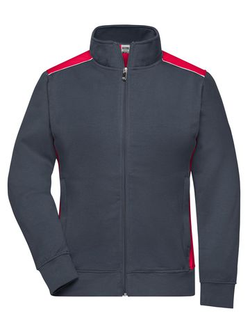 Ladies' Workwear Sweat Jacket-Level 2 - CBRD - CARBON-RED
