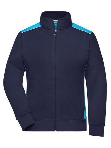 Ladies' Workwear Sweat Jacket-Level 2 - NYTU - NAVY-TURQUOISE