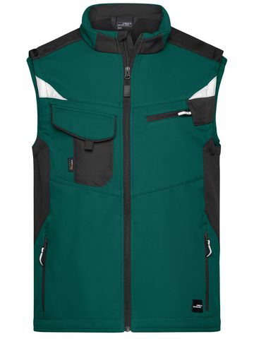 Workwear Softshell Vest - DGRBL - DARK-GREEN-BLACK