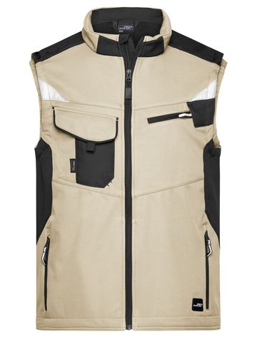 Workwear Softshell Vest - STBL - STONE-BLACK