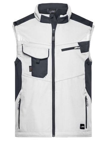 Workwear Softshell Vest - WHCB - WHITE-CARBON