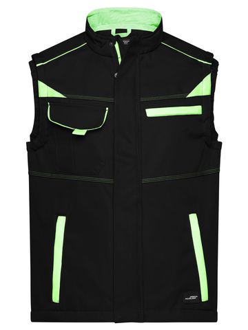 Workwear Softshell Vest-Level 2 - BLLIM - BLACK-LIME- GREEN