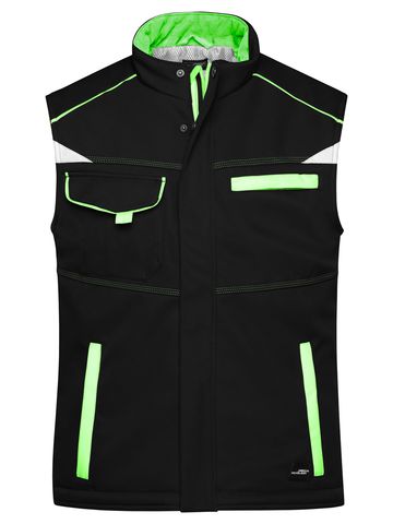 Workwear Softshell Padded Vest-Level 2 - BLLIM - BLACK-LIME- GREEN