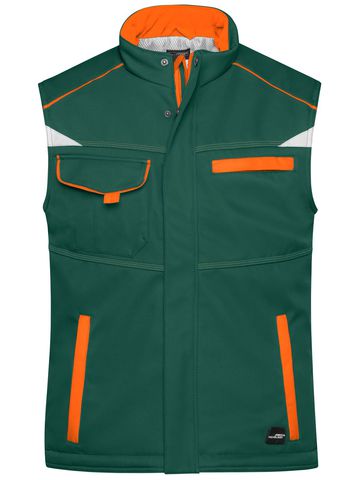 Workwear Softshell Padded Vest-Level 2 - DGROR - DARK-GREEN-ORANGE
