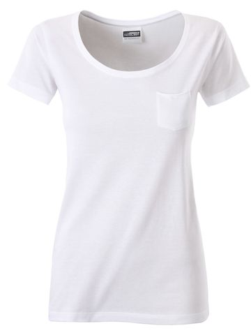 Ladies'-T Pocket - WH - White