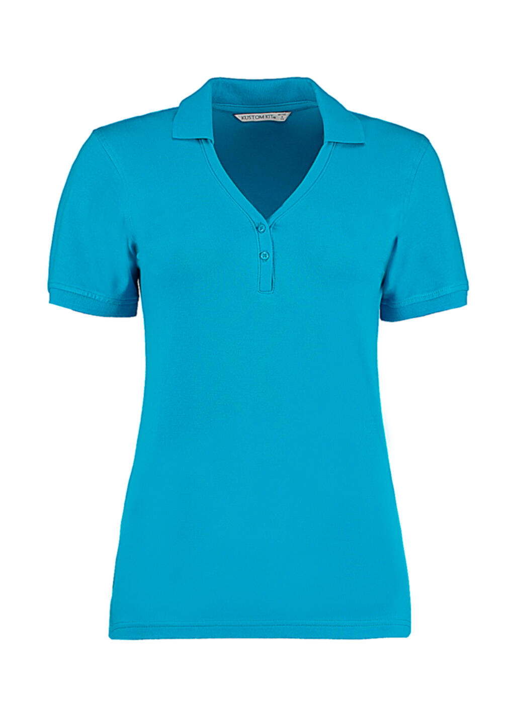 Regular Fit Comfortec® V Neck Polo - Turquoise