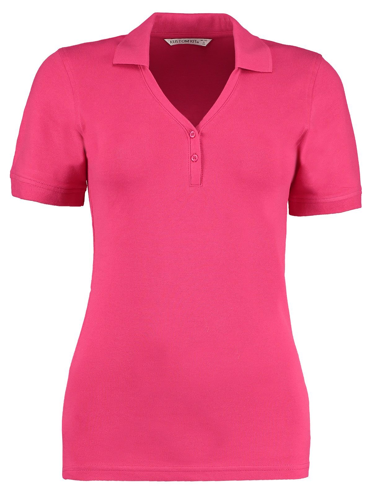 Regular Fit Comfortec® V Neck Polo - Raspberry