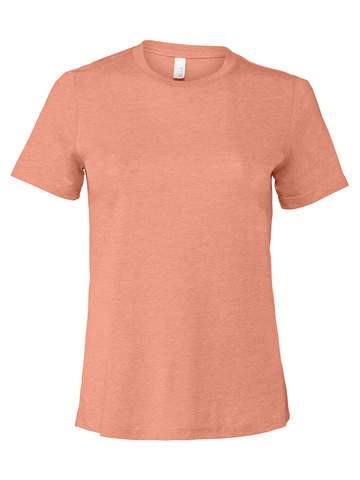 Women s Relaxed CVC Short Sleeve Tee - 434 - HEATHER SUNSET