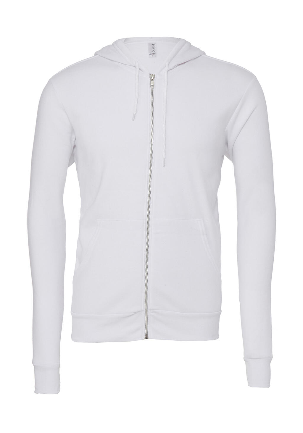 Unisex Poly-Cotton Fleece Full-Zip Hoodie - WH - White