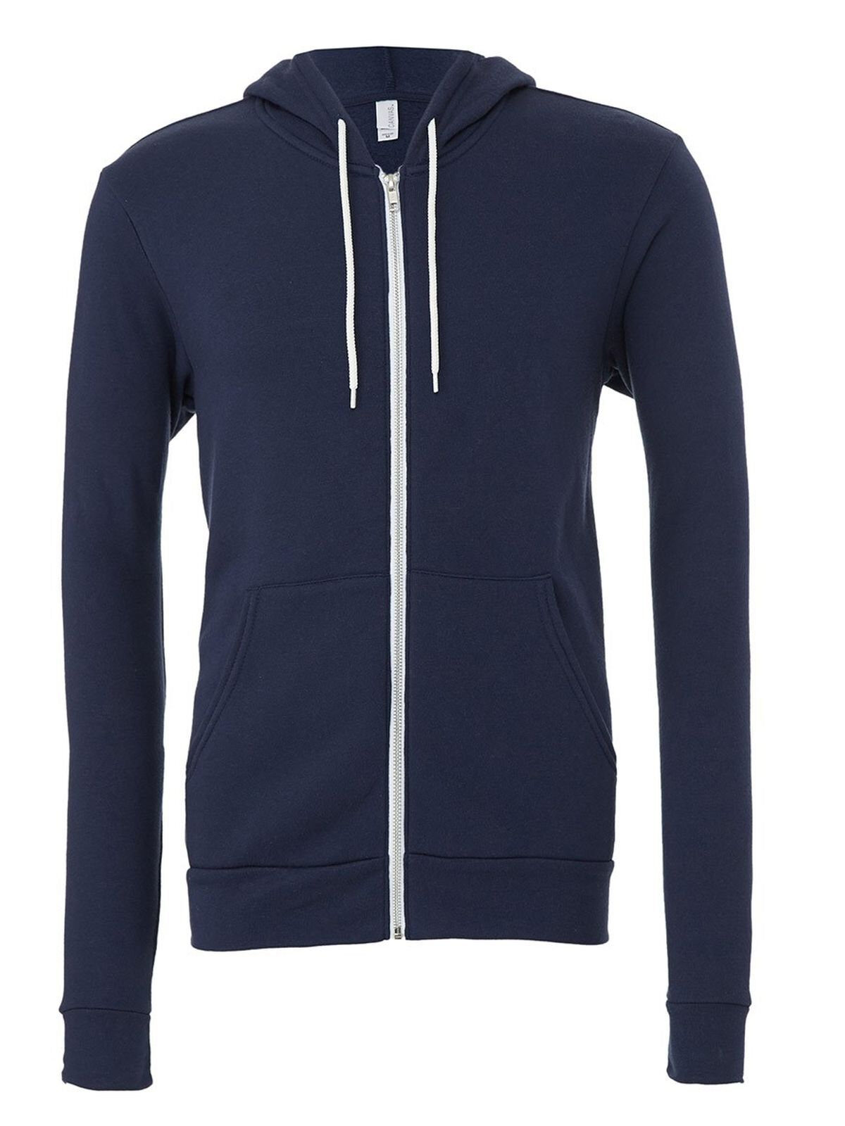 Unisex Poly-Cotton Fleece Full-Zip Hoodie - NY - Navy