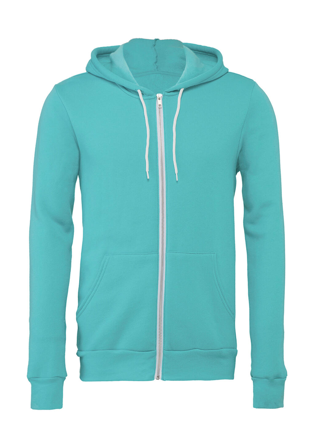 Unisex Poly-Cotton Fleece Full-Zip Hoodie - 40 - Teal