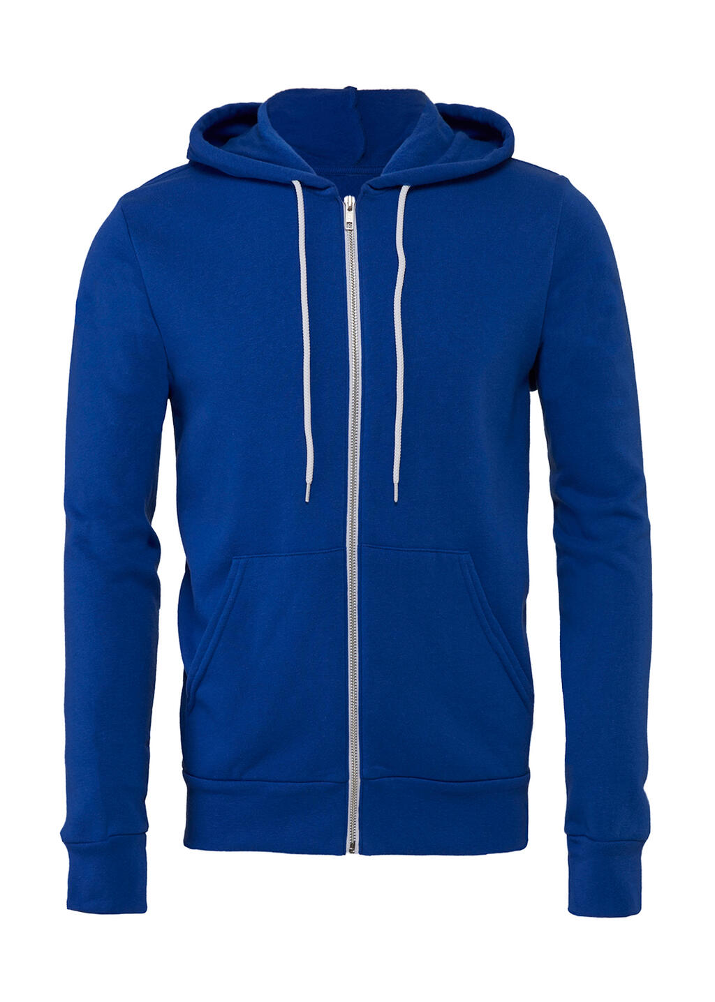 Unisex Poly-Cotton Fleece Full-Zip Hoodie - 62 - True Royal