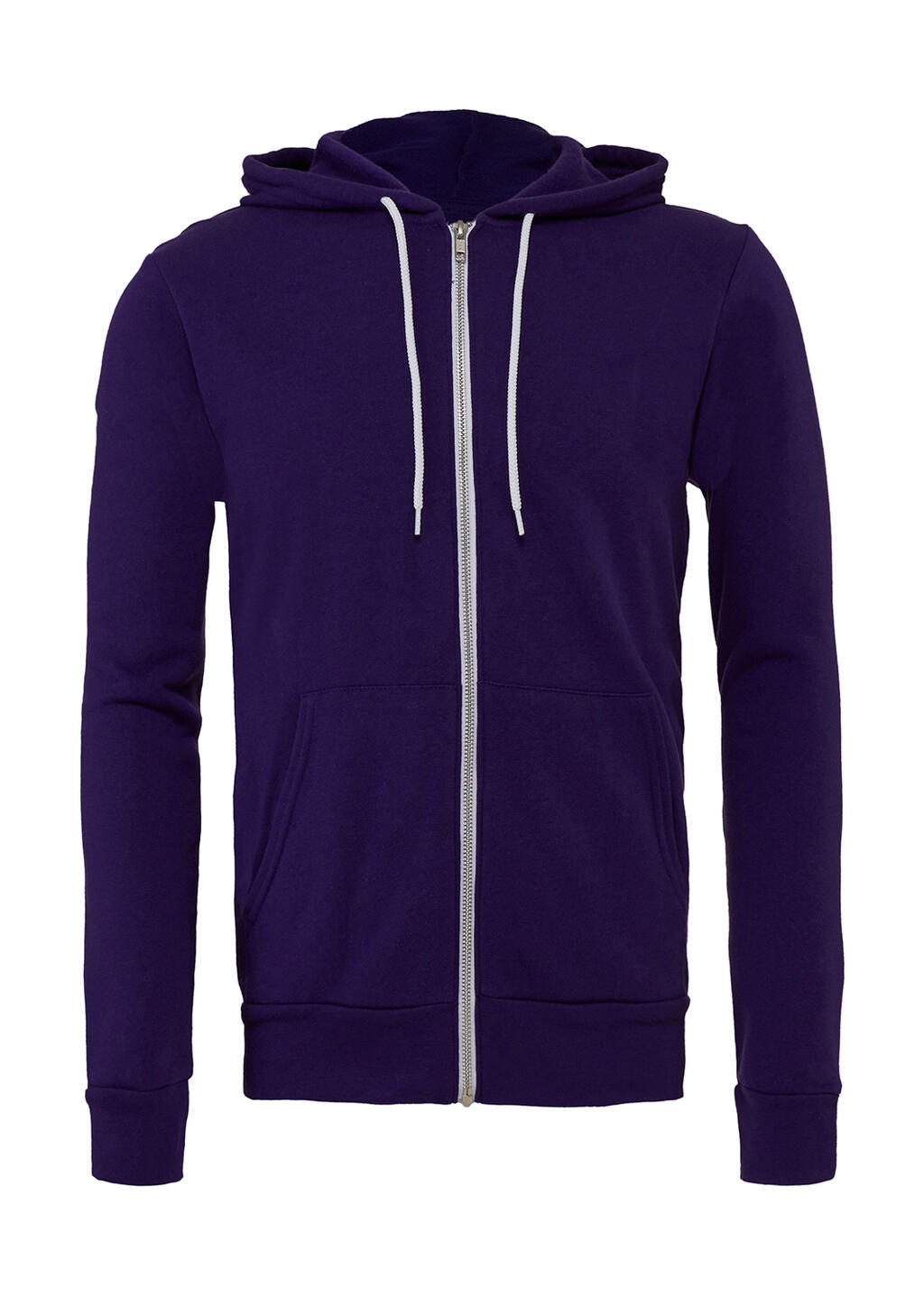 Unisex Poly-Cotton Fleece Full-Zip Hoodie - 90 - Team Purple