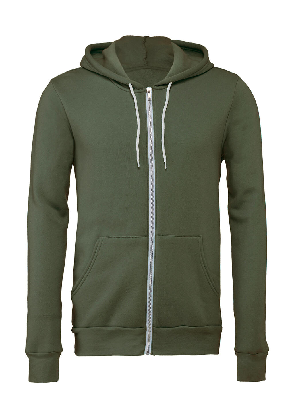 Unisex Poly-Cotton Fleece Full-Zip Hoodie - 00274 - Military Green