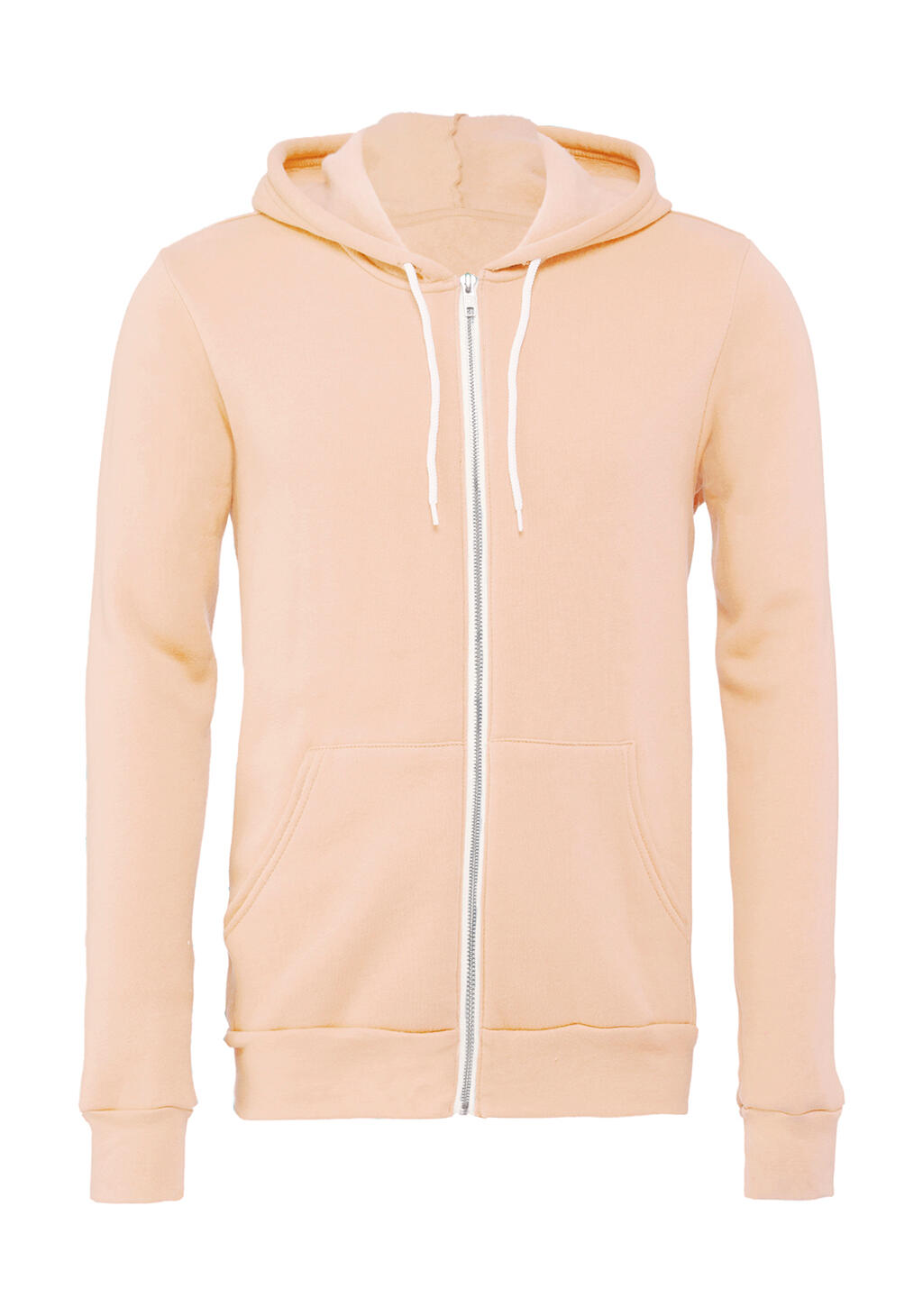 Unisex Poly-Cotton Fleece Full-Zip Hoodie - PH - Peach