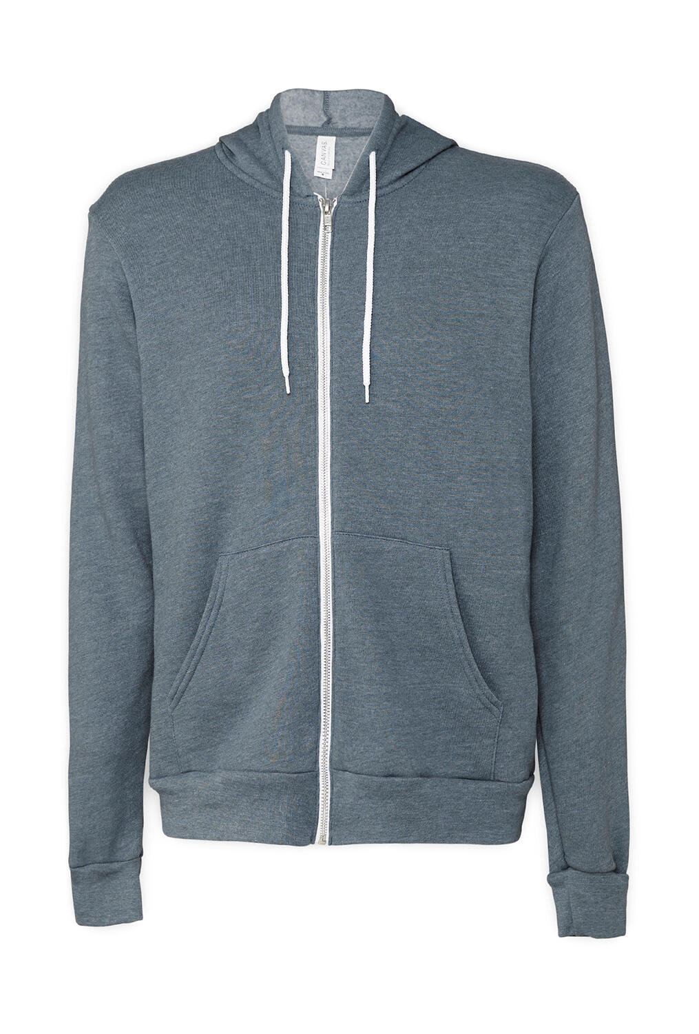 Unisex Poly-Cotton Fleece Full-Zip Hoodie - Heather Slate