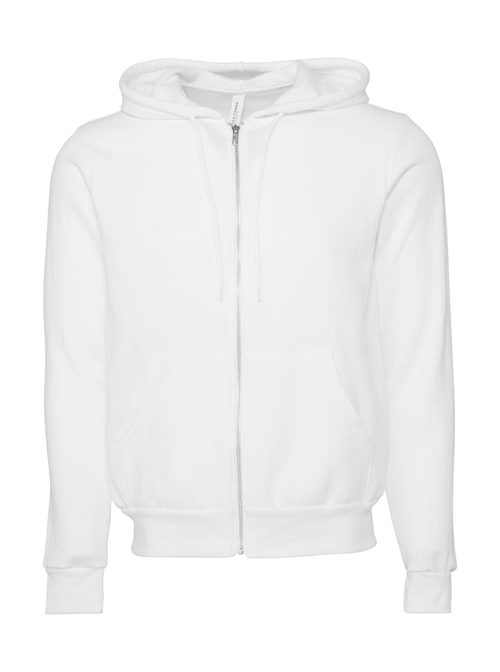 Unisex Poly-Cotton Fleece Full-Zip Hoodie - DTG White