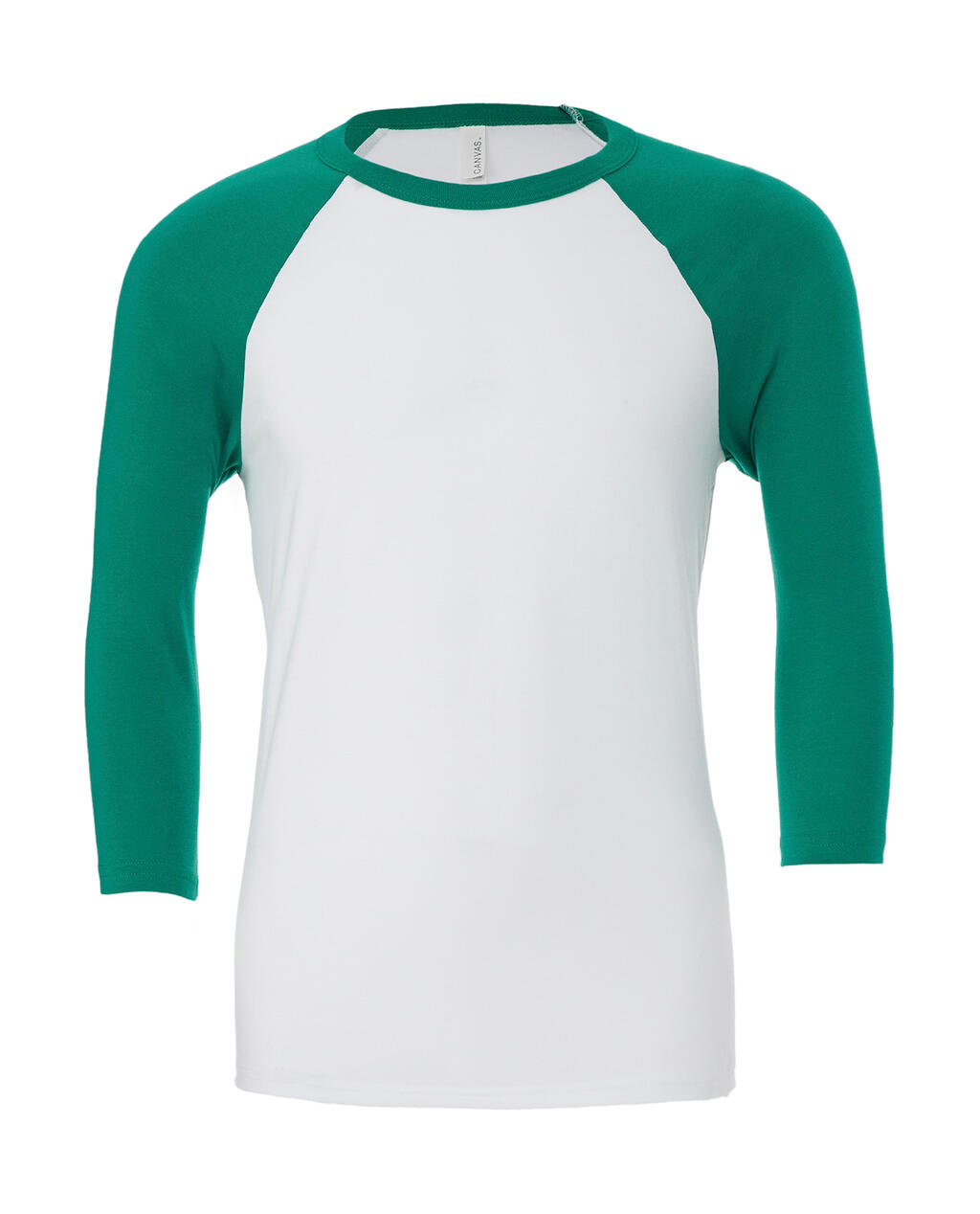 Unisex 3/4 Sleeve Baseball T-Shirt - White/Kelly Green