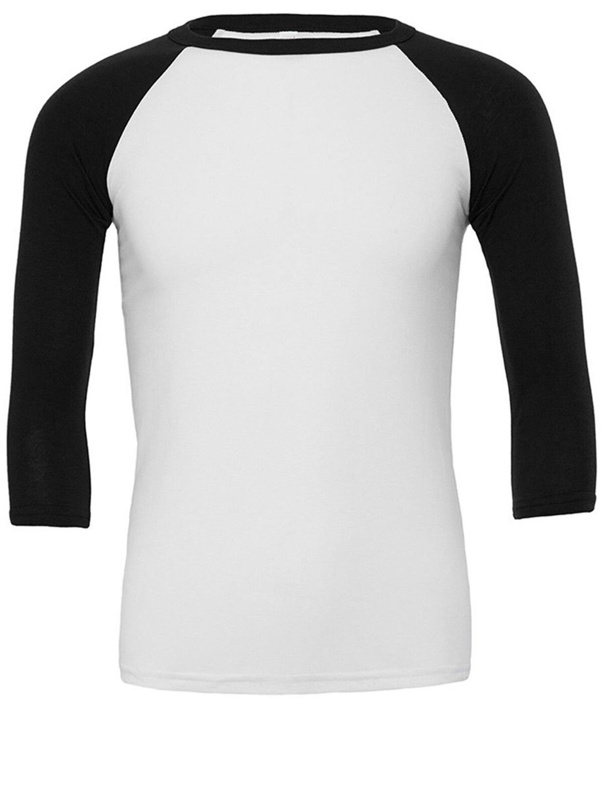 Unisex 3/4 Sleeve Baseball T-Shirt - WHBK - BLack