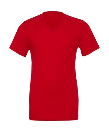 Unisex Jersey V-Neck Tee - RD - RED