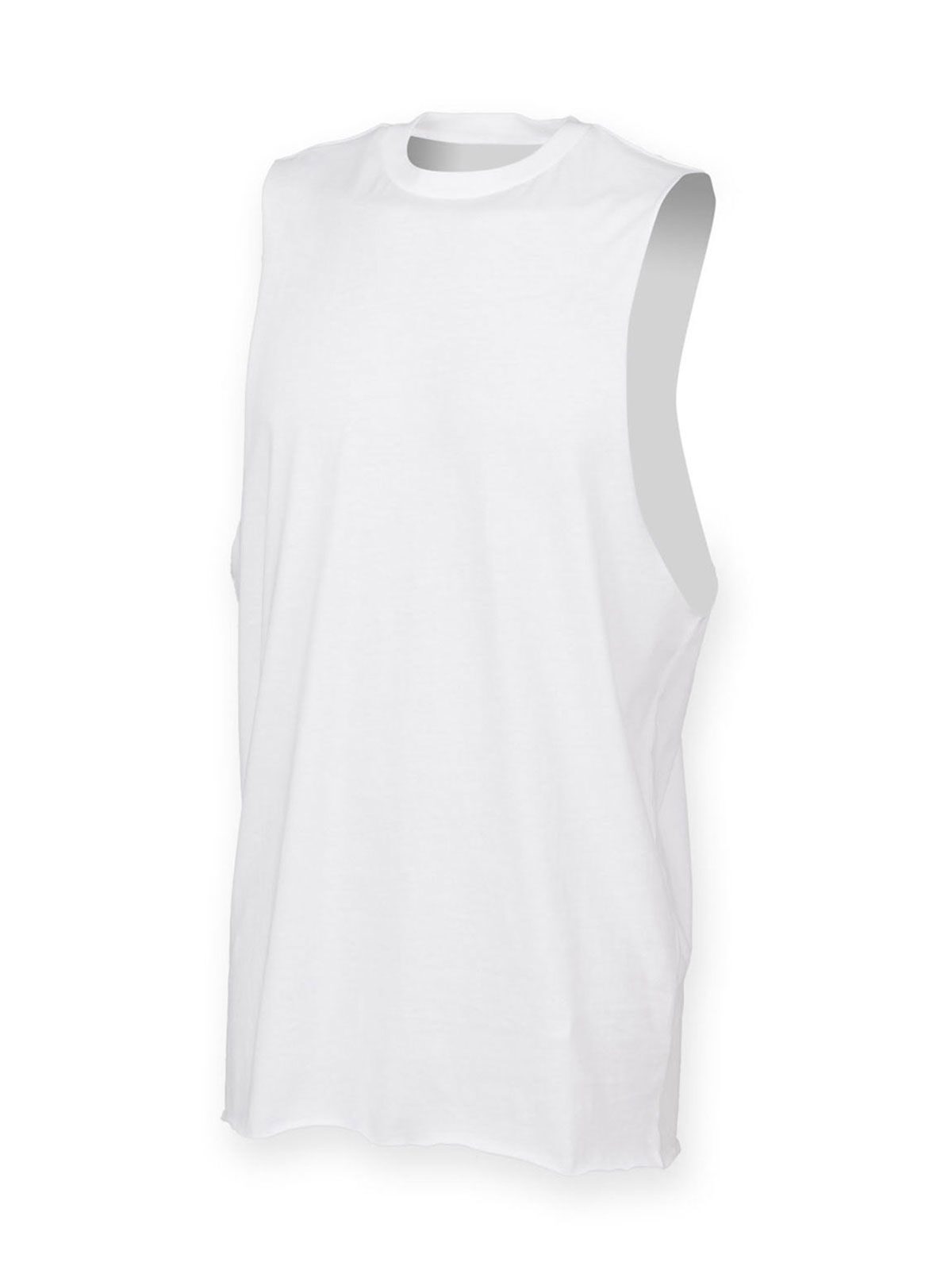 Men's High Neck Slash Armhole Vest - WHIT - White