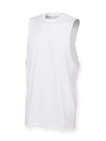 Men's High Neck Slash Armhole Vest - WHIT - White