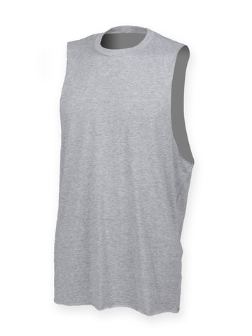 Men's High Neck Slash Armhole Vest - HGR - Heather Grey