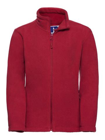 Children's Full Zip Outdoor Fleece - CR - Classic Red