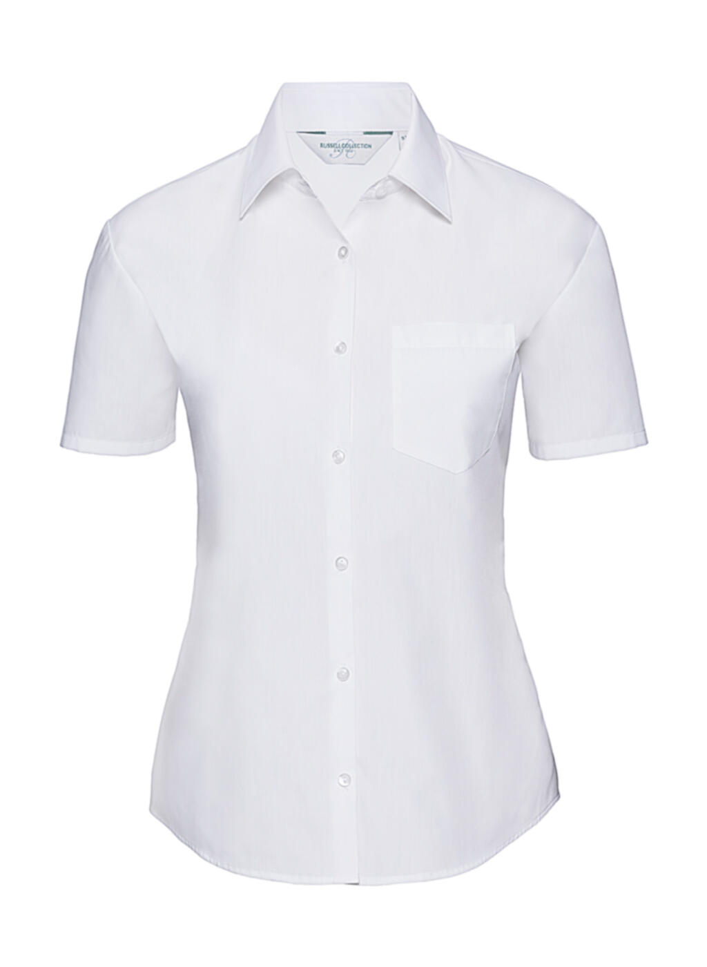 Ladies' Short Sleeve Classic Polycotton Poplin Shirt - 30 - White