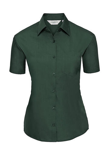 Camicia donna popeline maniche corte - 38 - Bottle Green
