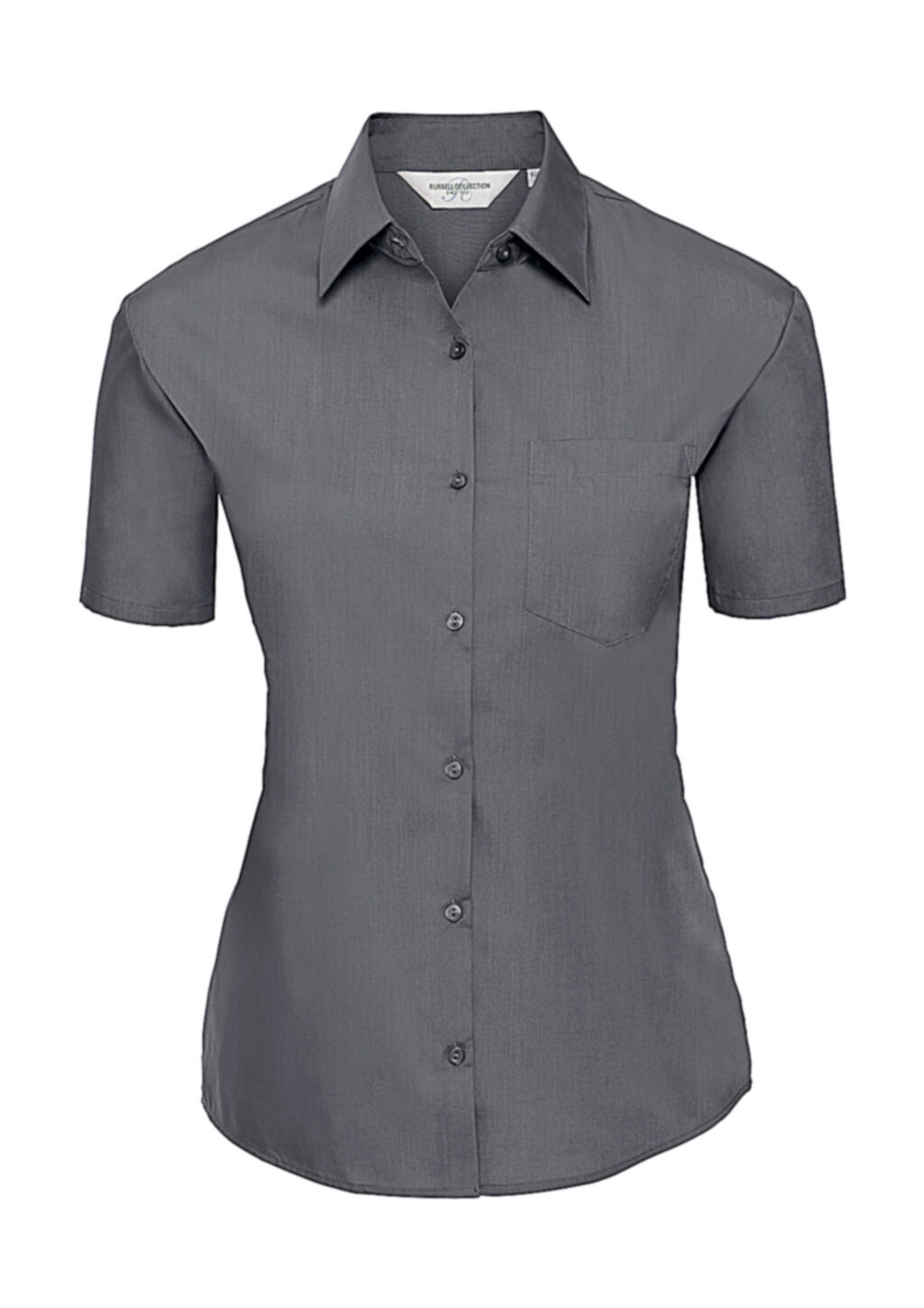 Ladies' Short Sleeve Classic Polycotton Poplin Shirt - Convoy Grey