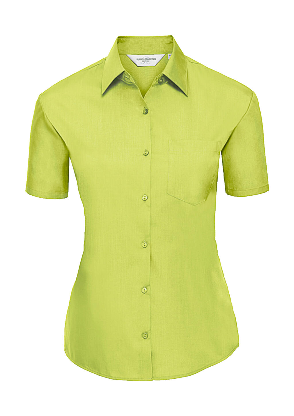 Ladies' Short Sleeve Classic Polycotton Poplin Shirt - Lime