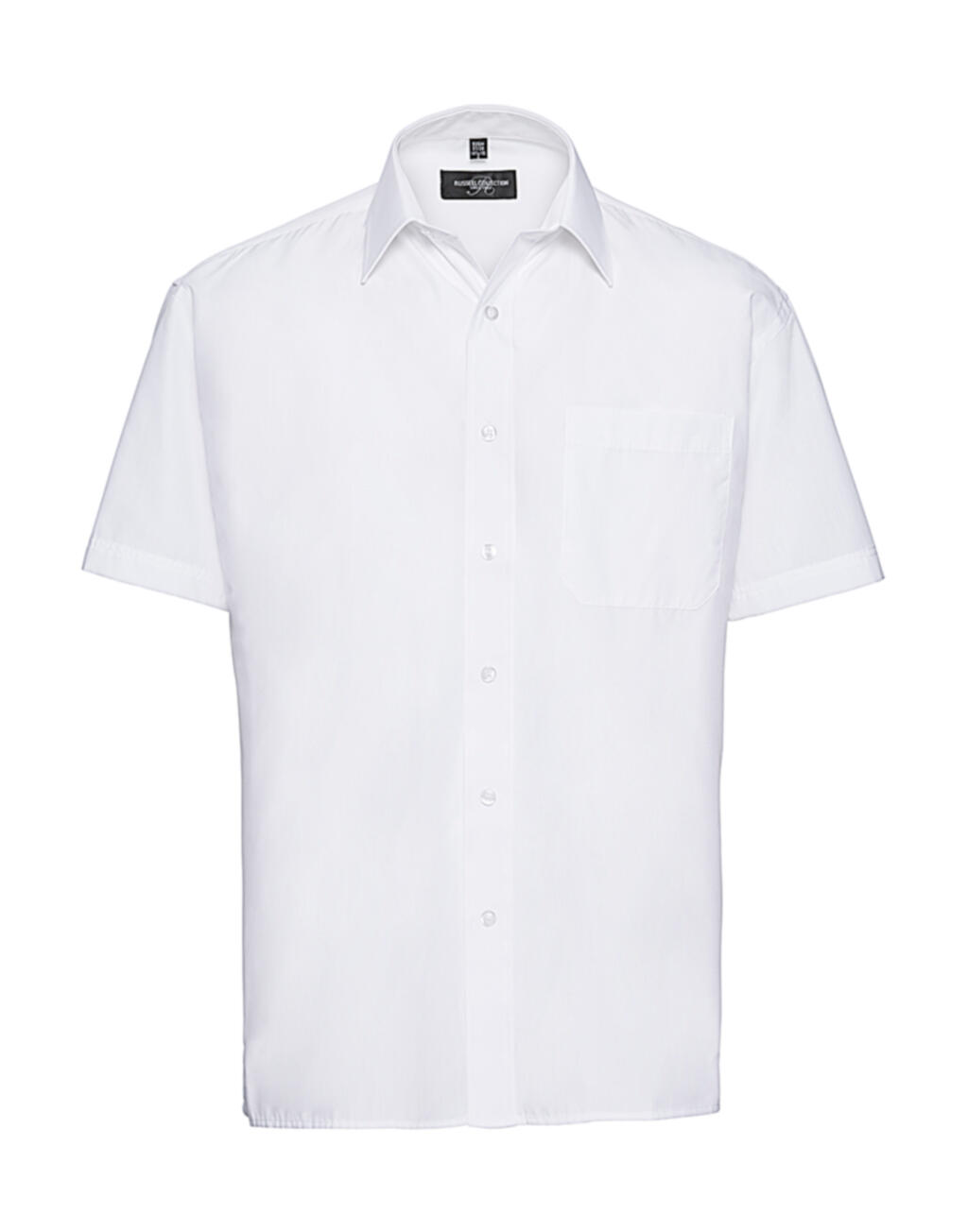 Men's Short Sleeve Classic Polycotton Poplin Shirt - 30 - White