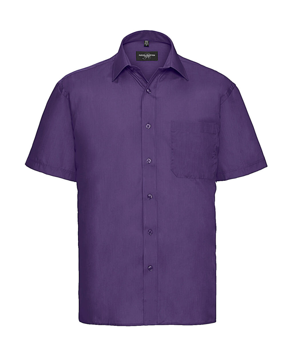 Men's Short Sleeve Classic Polycotton Poplin Shirt - Purple