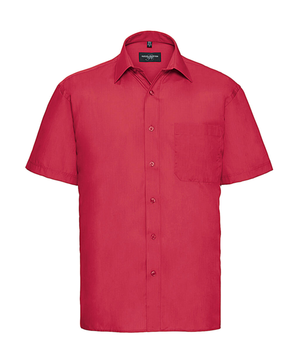 Men's Short Sleeve Classic Polycotton Poplin Shirt - CR - Classic Red