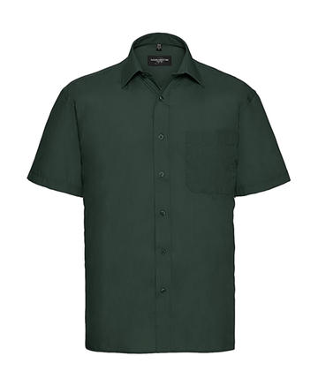 Camicia uomo popeline maniche corte - 38 - Bottle Green
