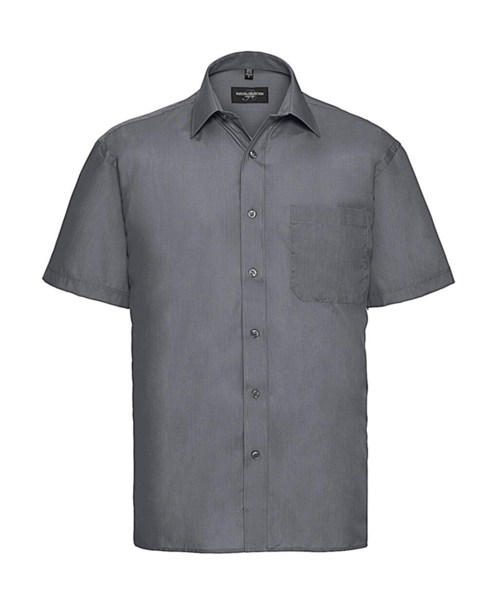 Men's Short Sleeve Classic Polycotton Poplin Shirt - Convoy Grey