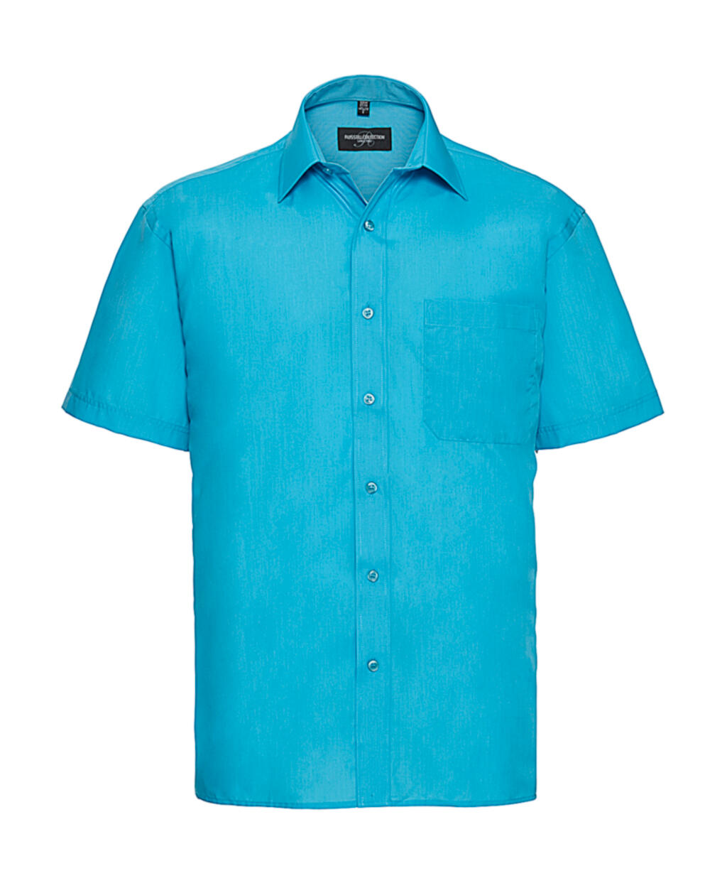 Men's Short Sleeve Classic Polycotton Poplin Shirt - Turquoise
